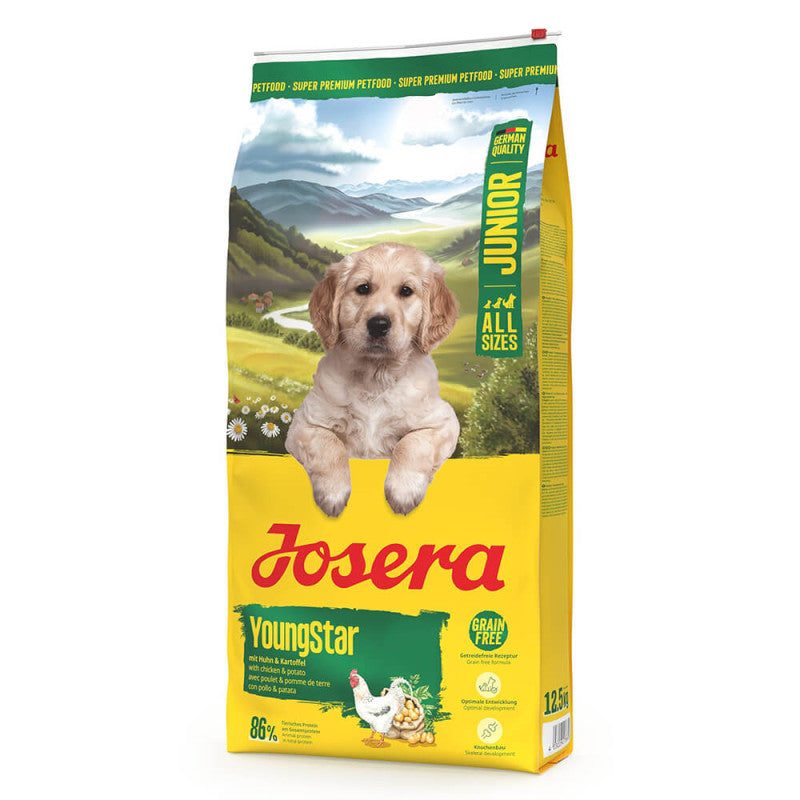 Josera All Sizes Young Star - Ração Seca sem Cereais para Cão Puppy - Frango e Batata 12.5 kg