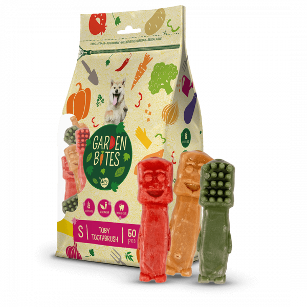 Garden Bites Toby Toothbrush - Snacks de Vegetais para Cães