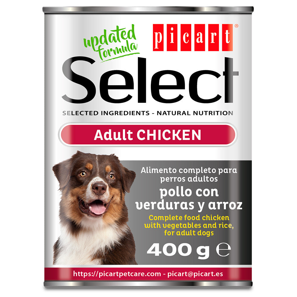 Picart Select Patê Húmido para Cão Adulto - Frango, Verduras e Arroz [12x400gr ]