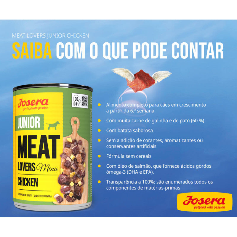 Josera Meat Lovers - Alimento húmido de Frango e Pato para Cachorros [6x400gr]
