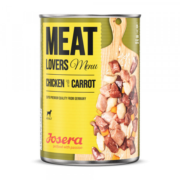 Josera Meat Lovers - Alimento húmido Menu frango e cenoura [6x400gr]