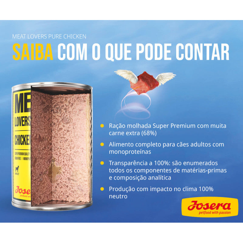 Josera Meat Lovers - Alimento húmido com Carne 100% de frango[6x400gr]